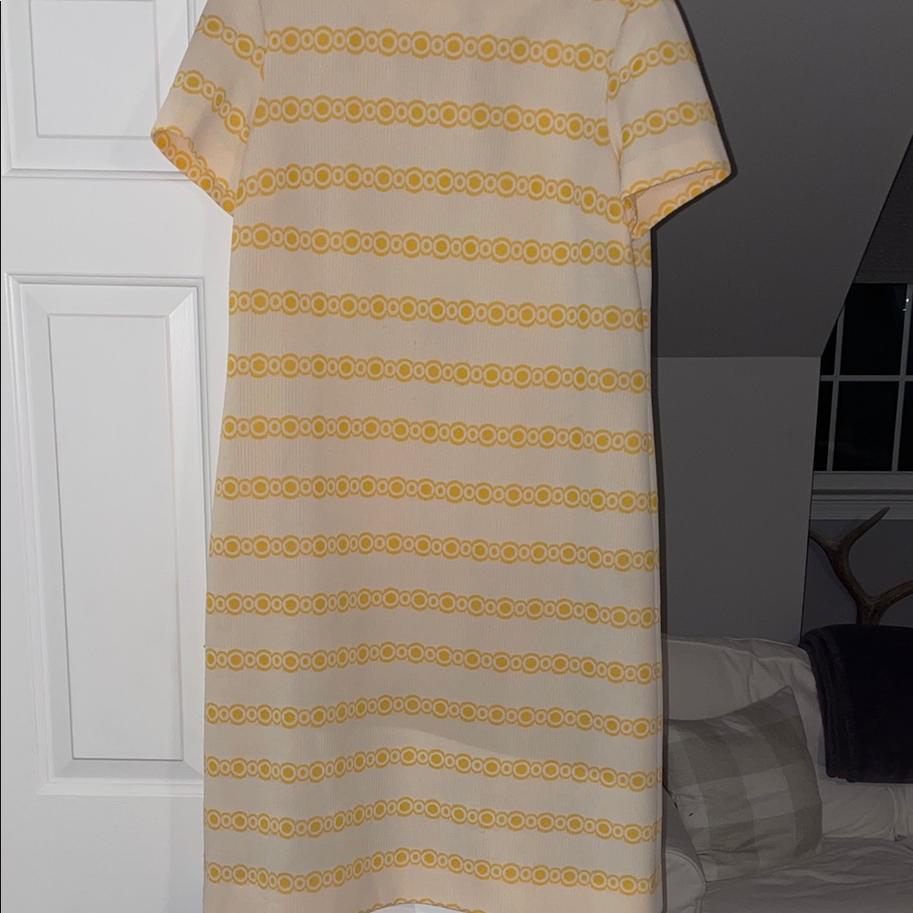 60’s Vintage L’Aiglon mod yellow and white dress and jacket L - Picture 4 of 16